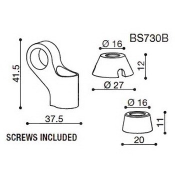 Závitová redukce BS730B pro zpětná zrcátka RIZOMA pro motocykly MV AGUSTA Brutale, černá  (1sada)